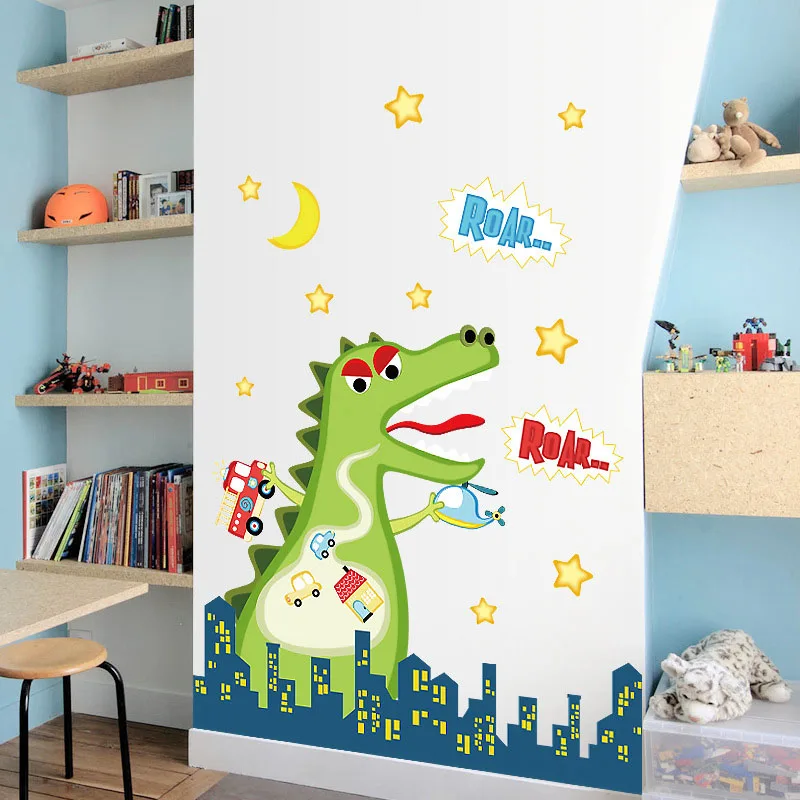 Creative Roar Dinosaur Kids Room Cartoon Sticker Wallpaper Window Mural Children Wardrobe Stickers Home Wall Kindergarten Decor
Creative Roar Dinosaur Kids Room Cartoon Sticker Wallpaper Window Mural Children Wardrobe Stickers Home Wall Kindergarten Decor