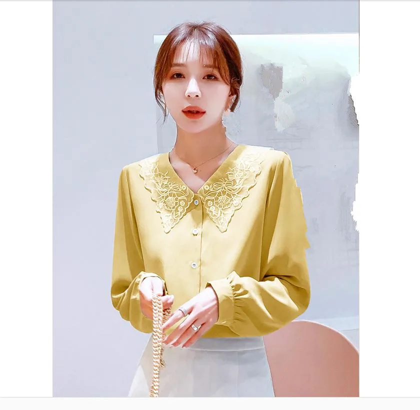 Женская рубашка с длинным рукавом, весна-осень 2021
Женская рубашка с длинным рукавом, весна-осень 2021