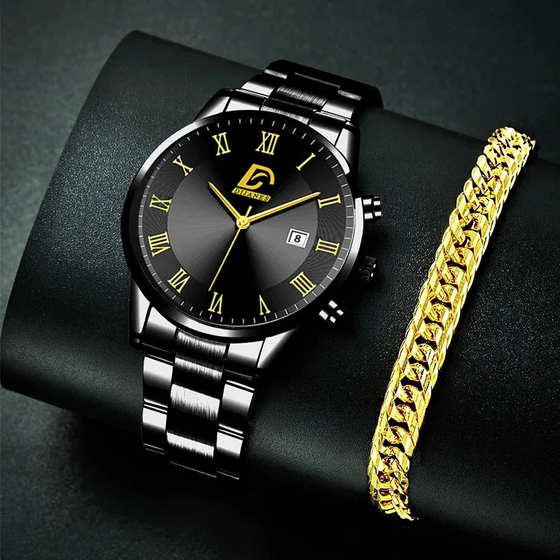 Fashion Simple Men Watch Luxury Stainless Steel Quartz Wristwatch Calendar Date Clock Men Business Casual Gold Bracelet Watches
Fashion Simple Men Watch Luxury Stainless Steel Quartz Wristwatch Calendar Date Clock Men Business Casual Gold Bracelet Watches
