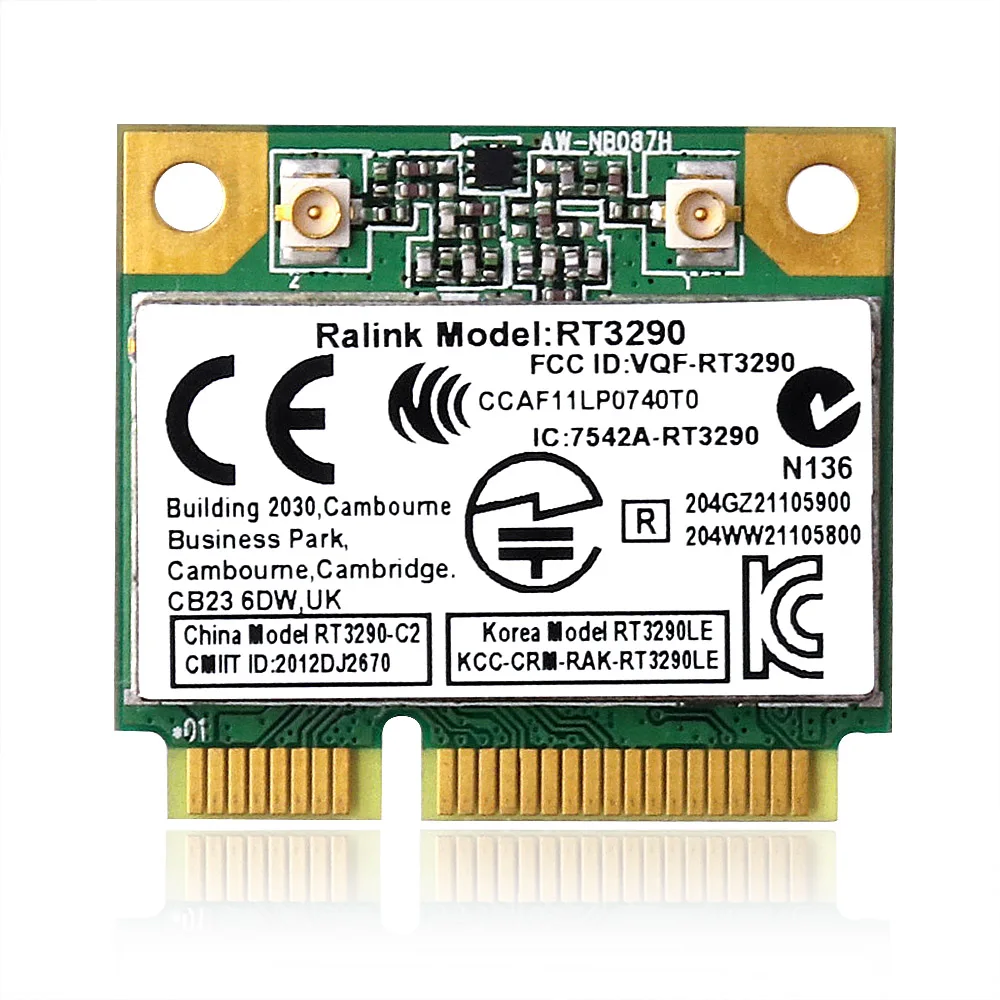 Чипсет Ralink RT3290 IEEE AW-NB087H b/g/n 802 11 Мбит/с Bluetooth 3.0HS Половинный размер мини PCIe