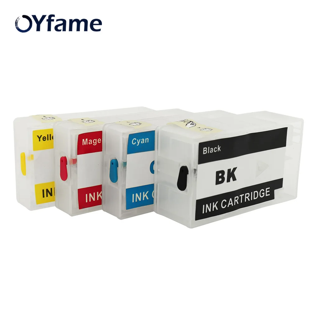 

OYfame 4PCS PGI1100 PGI1100XL Refillable Cartridge With Permanent Chip For Canon PGI-1100 MAXIFY MB2010 Inkjet Printer