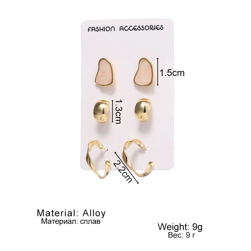 VKME Fashion Korean Stud Earrings Set For Women Gold Color Twist Hoop Earings Irregular Geometric Earrings Stud Earring Jewelry
VKME Fashion Korean Stud Earrings Set For Women Gold Color Twist Hoop Earings Irregular Geometric Earrings Stud Earring Jewelry