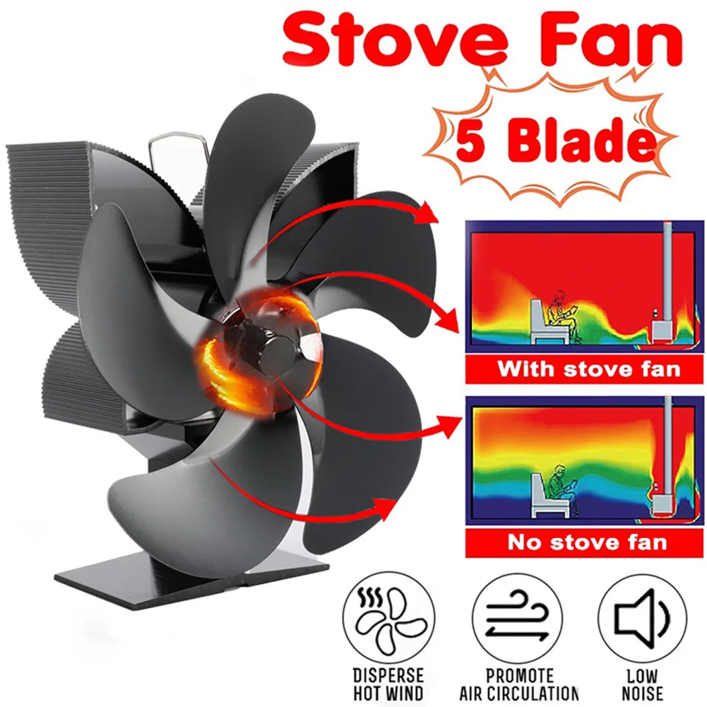 Black Fireplace Fan With 5 Blades Heat-powered Stove Fan No Battery Or Electricity Required Log Wood Burner Eco Quiet Fan
Black Fireplace Fan With 5 Blades Heat-powered Stove Fan No Battery Or Electricity Required Log Wood Burner Eco Quiet Fan