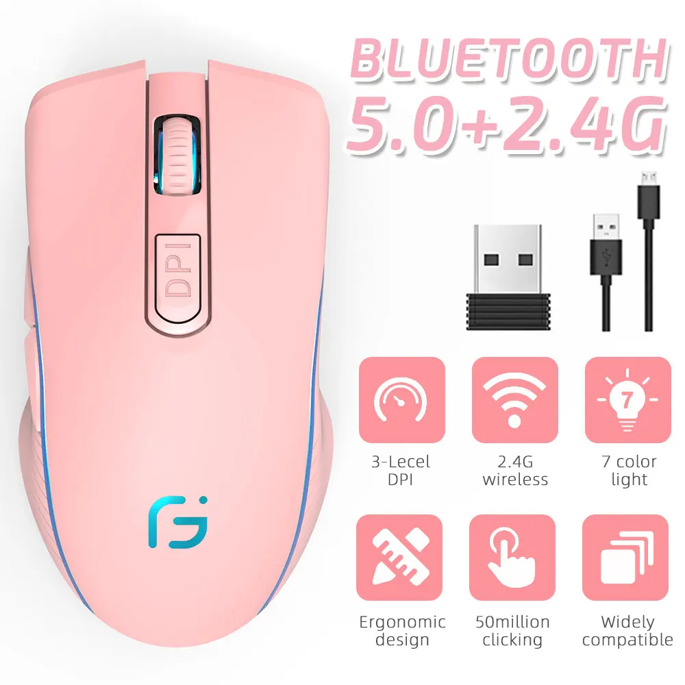 Newly Wireless Bluetooth Mouse 5 Adjustable 2.4G Receiver Dual Mode Computer Mouse Ergonomic Mouse For PC Laptop Android
Newly Wireless Bluetooth Mouse 5 Adjustable 2.4G Receiver Dual Mode Computer Mouse Ergonomic Mouse For PC Laptop Android