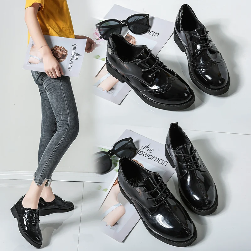 New Fashion Leather Lace Up Oxfords Women Shoes Woman Casual Shoes Woman Square Low Heels Platform Ladies Shoes Sapato Feminino 
New Fashion Leather Lace Up Oxfords Women Shoes Woman Casual Shoes Woman Square Low Heels Platform Ladies Shoes Sapato Feminino