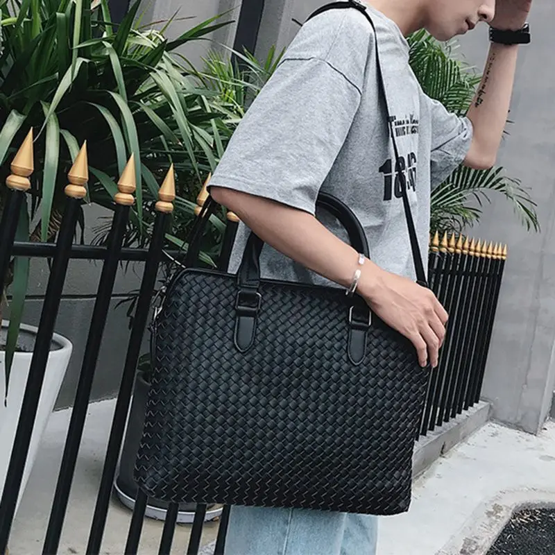Men Briefcase Handmade Weaven PU Leather Waterproof Business Dispatch Case M6CC
Men Briefcase Handmade Weaven PU Leather Waterproof Business Dispatch Case M6CC