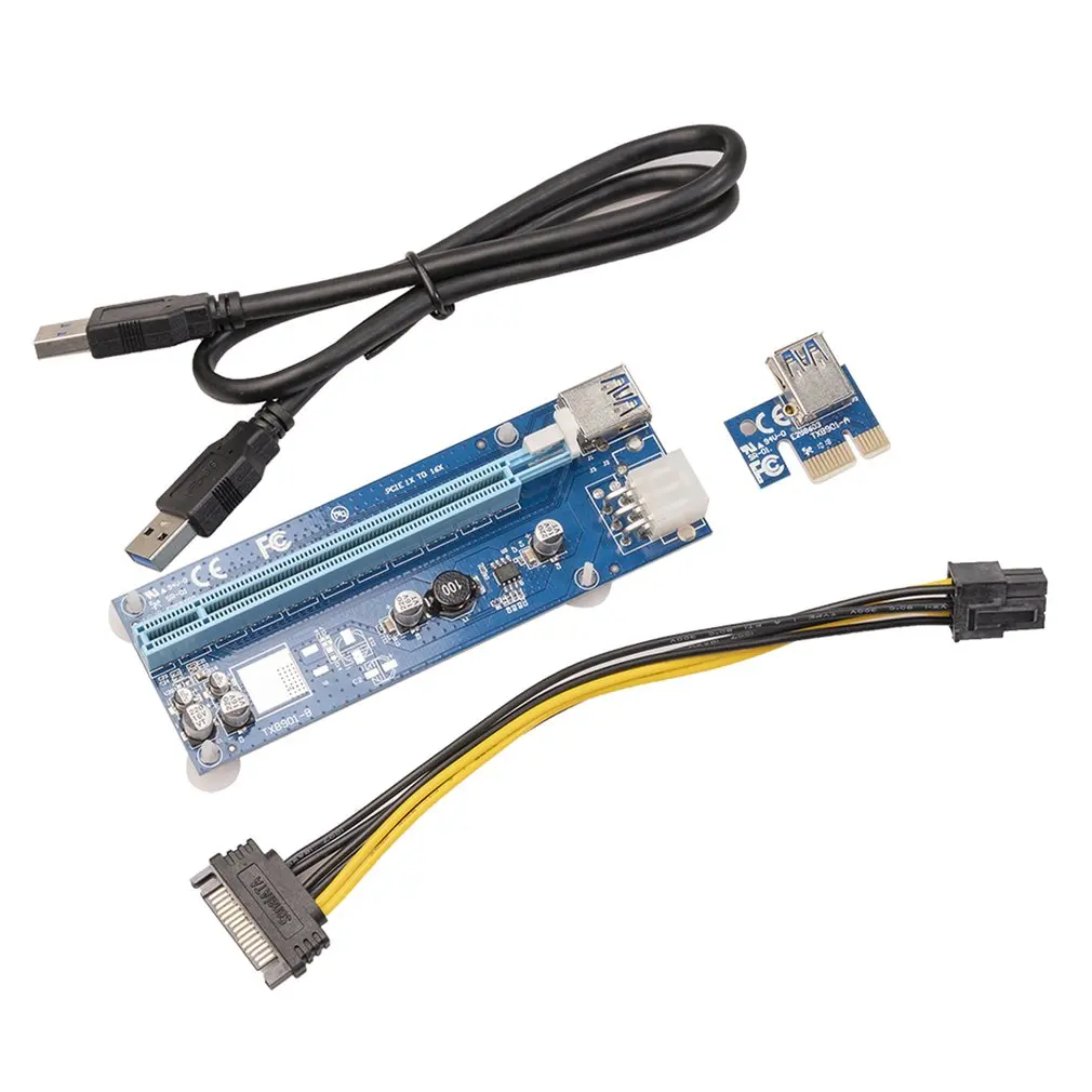 USB 3.0 Mini PCI-E PCIe PCI Express 1x To 16x Extender Riser Raiser SATA Adapter Card 6Pin Power Cable For BTC Mining
USB 3.0 Mini PCI-E PCIe PCI Express 1x To 16x Extender Riser Raiser SATA Adapter Card 6Pin Power Cable For BTC Mining