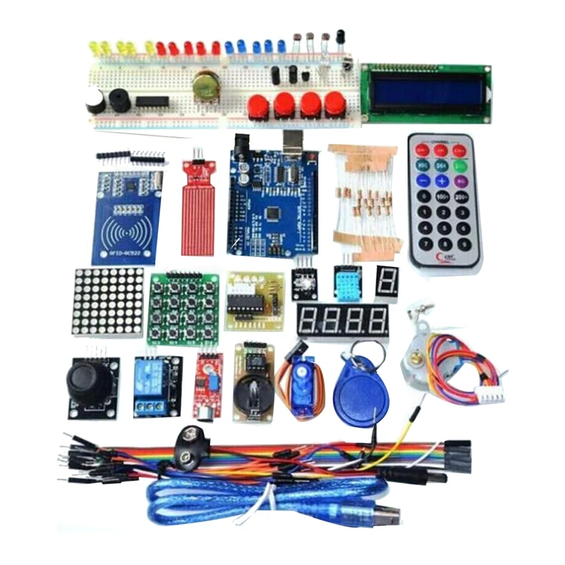 Стартовый набор для Arduino UNO R3, RFID, обучающий комплект в розничной коробке 
Стартовый набор для Arduino UNO R3, RFID, обучающий комплект в розничной коробке