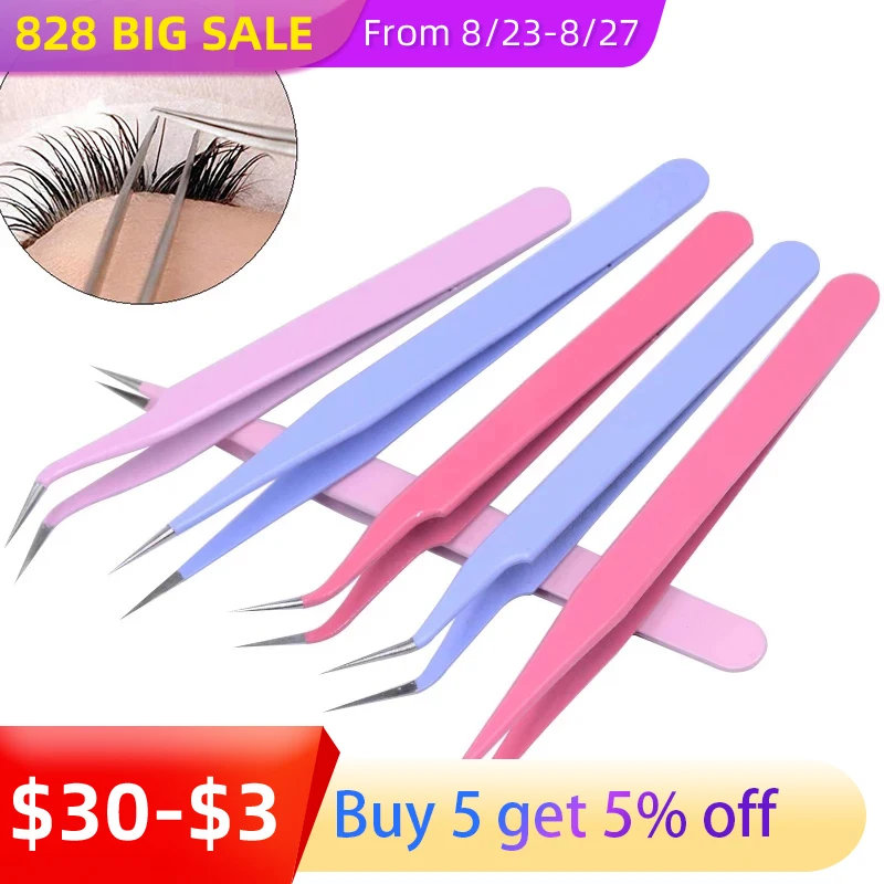 Colored Eyelash Tweezers for Extensions Professional Stainless Steel Lash Tweezers Set Makeup Tool Eyelash Extension Supplies
Colored Eyelash Tweezers for Extensions Professional Stainless Steel Lash Tweezers Set Makeup Tool Eyelash Extension Supplies
