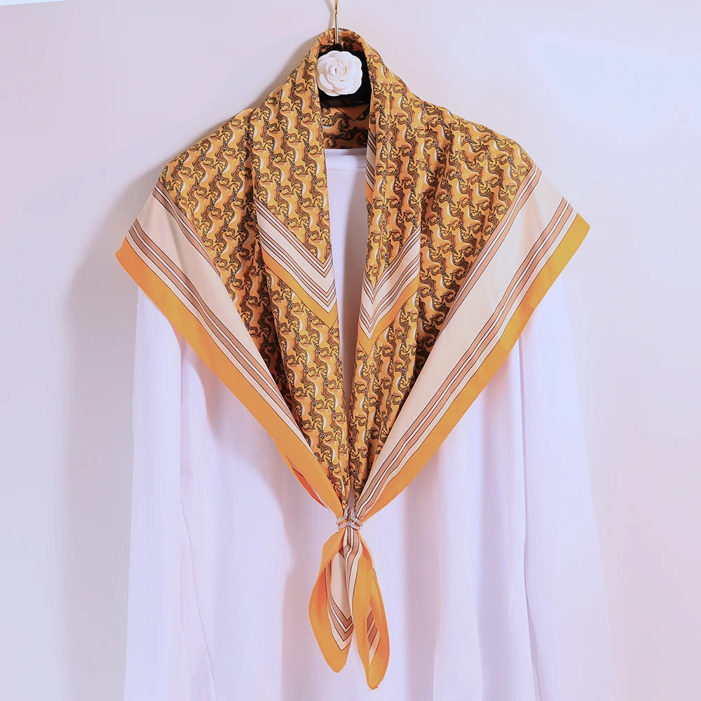 Luxury Brand Square Stripe Twill Scarf Women 90*90cm Head Scarfs Silk Scarves Spring Summer Shawls For Ladies Headband
Luxury Brand Square Stripe Twill Scarf Women 90*90cm Head Scarfs Silk Scarves Spring Summer Shawls For Ladies Headband