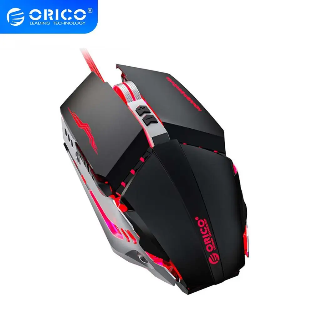 Проводная игровая мышь ORICO с 7 кнопками регулируемая 3200 4 DPI светодиодный USB