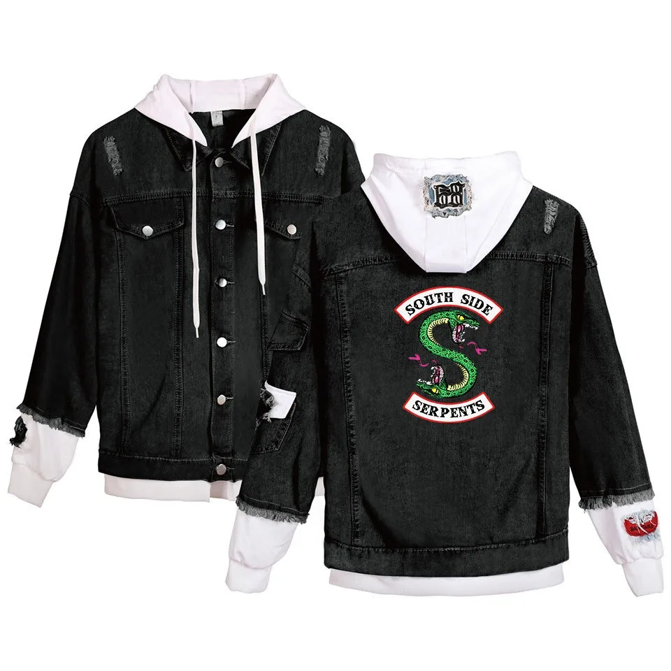 Creative Novelty New Riverdale Denim Jacket South Side Serpents Streetwear Fashion Spring Jean Women Cool Harajuku Denim Jacket
Creative Novelty New Riverdale Denim Jacket South Side Serpents Streetwear Fashion Spring Jean Women Cool Harajuku Denim Jacket