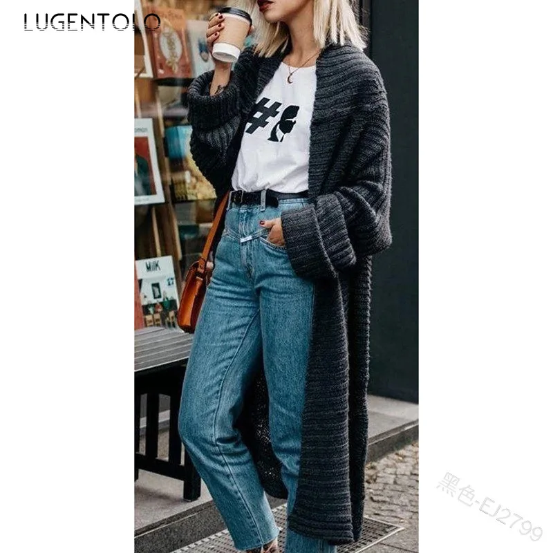 Lugentolo Women Knitted Sweater Autumn Winter Twist Cardigan Solid Color Loose Large Size Female Cozy Casual Long Sweater
Lugentolo Women Knitted Sweater Autumn Winter Twist Cardigan Solid Color Loose Large Size Female Cozy Casual Long Sweater