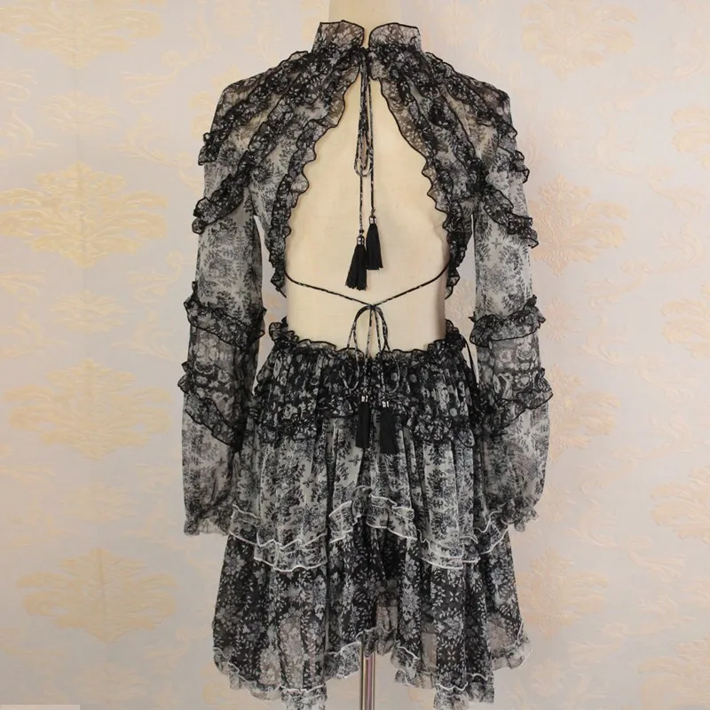 Designer Vacation Bohemian Dress Women Summer Elegant 2021 Long Sleeve Black Printed Sexy Backless Hollow Out Stringy Selvedge
Designer Vacation Bohemian Dress Women Summer Elegant 2021 Long Sleeve Black Printed Sexy Backless Hollow Out Stringy Selvedge