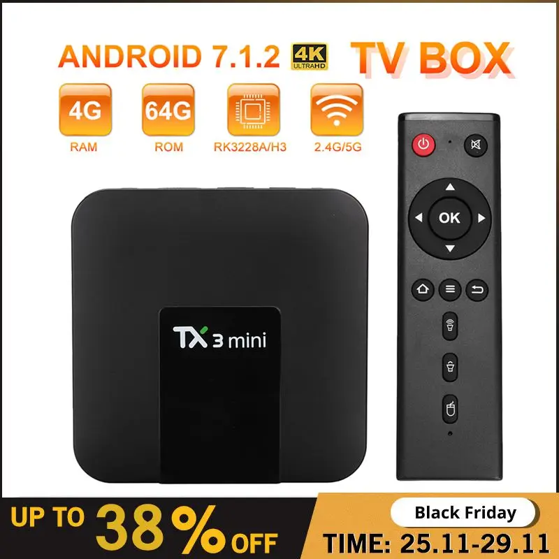TX3 mini Android 8.1 Smart TV BOX Amlogic S905W 4GB 64GB 2.4G WiFi 1080p 4K Media Player Google TX3mini tvbox Set top Box
TX3 mini Android 8.1 Smart TV BOX Amlogic S905W 4GB 64GB 2.4G WiFi 1080p 4K Media Player Google TX3mini tvbox Set top Box