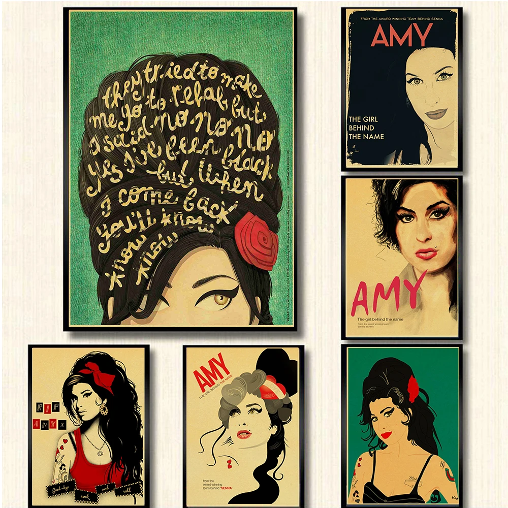 Singer Amy Winehouse Music Classic Vintage Poster painting Decorative Wall Stickers Home Posters Art home Decor
Singer Amy Winehouse Music Classic Vintage Poster painting Decorative Wall Stickers Home Posters Art home Decor