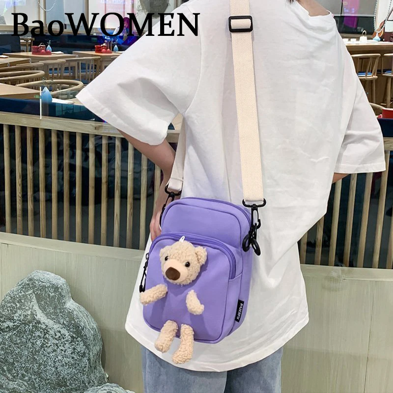 BaoWomen Cute Nylon Shoulder Versatile INS One Shoulder Multifunctional Canvas Bag Small Square Bag Bear Shape Plush Handbags
BaoWomen Cute Nylon Shoulder Versatile INS One Shoulder Multifunctional Canvas Bag Small Square Bag Bear Shape Plush Handbags