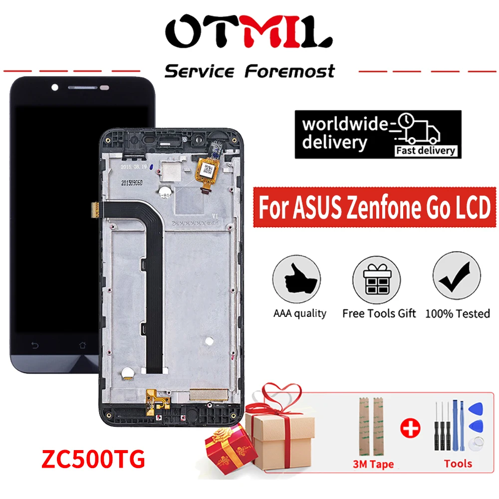 Оригинальный дисплей OTMIL 5,0 дюйма для ASUS Zenfone Go ZC500TG, ЖК-дисплей, сенсорный экран с рамкой для ASUS Zenfone go ZC500TG LCD #1
Оригинальный дисплей OTMIL 5,0 дюйма для ASUS Zenfone Go ZC500TG, ЖК-дисплей, сенсорный экран с рамкой для ASUS Zenfone go ZC500TG LCD #1
