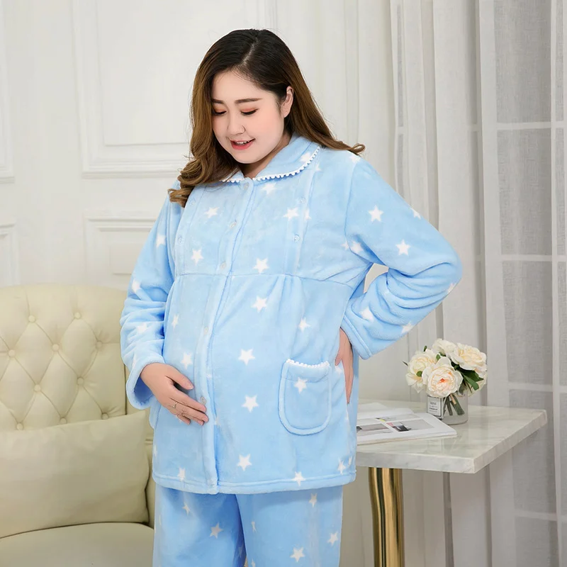 Flannel clothes autumn and winter 150 kg plus fertilizer to increase postpartum breastfeeding pregnant women pajamas set
Flannel clothes autumn and winter 150 kg plus fertilizer to increase postpartum breastfeeding pregnant women pajamas set