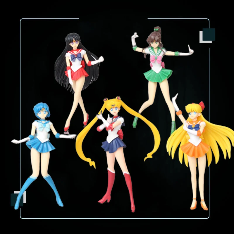 

18Cm Anime Action Figure 5 Sailor Moon Figurines Ornaments Yuki Makino Makoto Ways Material Anime Surrounding Collectibles Gift