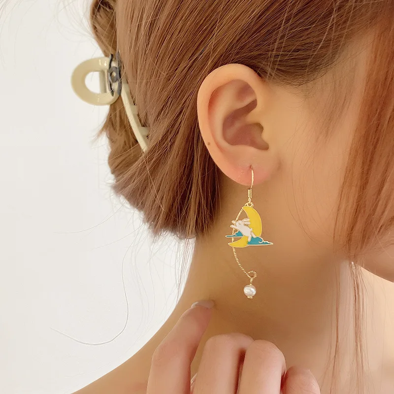 Korean Style Flower Cute Animal Dangle Earrings For Women Moon Stars Kitten Rabbit Balloon Asymmetric Earring Party Jewelry Gift
Korean Style Flower Cute Animal Dangle Earrings For Women Moon Stars Kitten Rabbit Balloon Asymmetric Earring Party Jewelry Gift