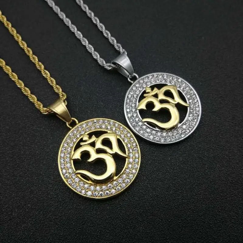 

Classic Fashion Hindu Symbol Rune Amulet Pendant Necklace Charm Men's Religious Style Prayer Amulet Jewelry Gift