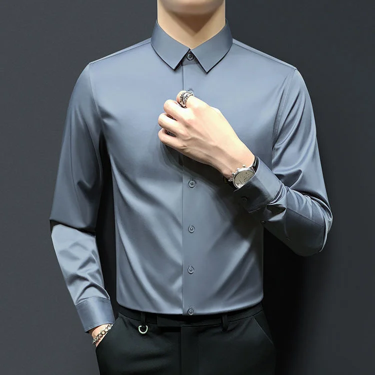 Рубашка мужская с длинным рукавом, модная формальная блузка Slim Fit, деловая Повседневная, однотонная стрейчевая, O316, весна
Рубашка мужская с длинным рукавом, модная формальная блузка Slim Fit, деловая Повседневная, однотонная стрейчевая, O316, весна