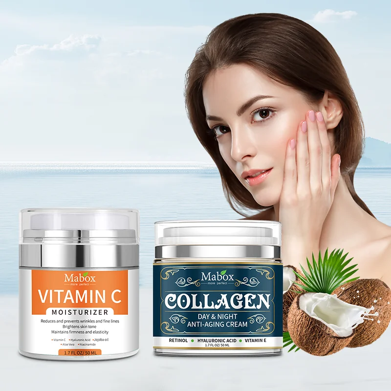 MABOX Vitamin C Moisturizing Cream With Collagen Anti-Aging Cream Fast Absorbing Non Greasy Face Cream 2Pcs/set
MABOX Vitamin C Moisturizing Cream With Collagen Anti-Aging Cream Fast Absorbing Non Greasy Face Cream 2Pcs/set