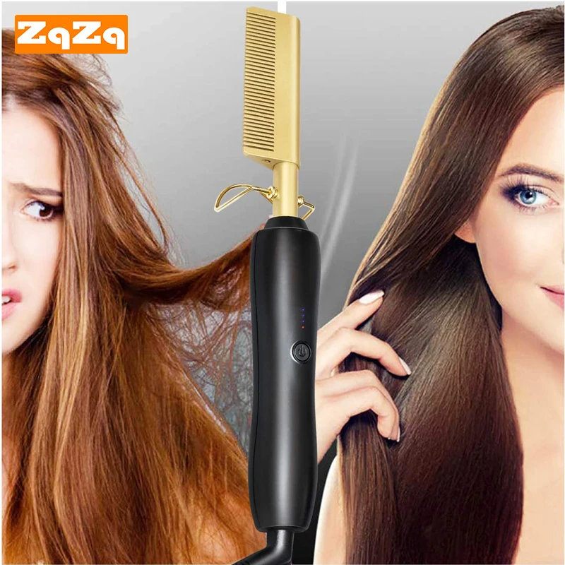 Hot Comb Electric Hair Straightener Multifunctional Copper Brush for Wet and Dry Hair Heated Comb for Men Long Beard
Hot Comb Electric Hair Straightener Multifunctional Copper Brush for Wet and Dry Hair Heated Comb for Men Long Beard