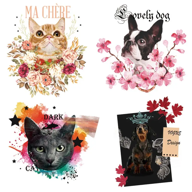 Flower Dog and Cat Patches Cute Animals Iron-on Transfer For Clothing Patches Washable Thermal Sticker On Clothes Applique Decor
Flower Dog and Cat Patches Cute Animals Iron-on Transfer For Clothing Patches Washable Thermal Sticker On Clothes Applique Decor