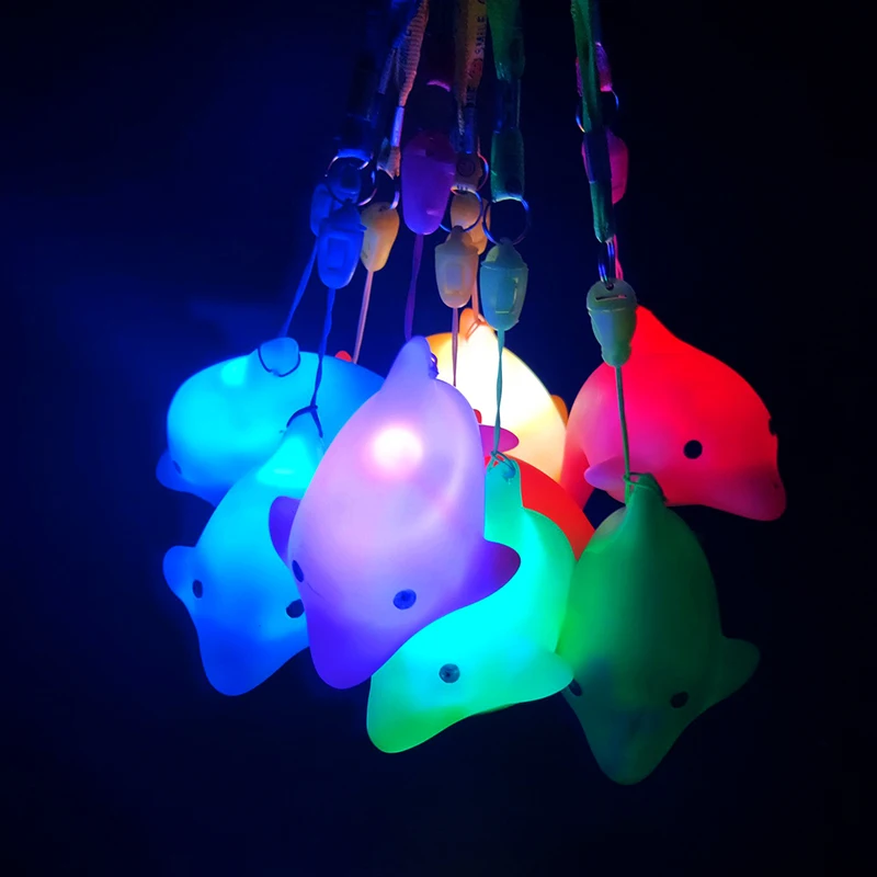 Creativing Glowing Dolphin Toys Girls Childrens Gifts Night Light Pendant Lanyard Party Props Decor Cartoon Luminous | Игрушки и хобби