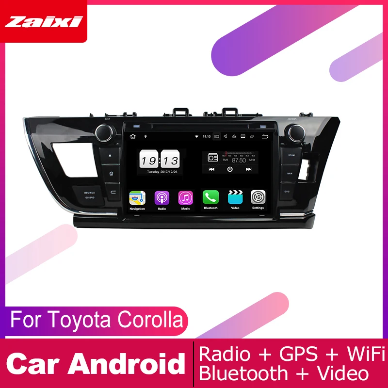 Автомобильная Мультимедийная система ZaiXi для Toyota Corolla 2013 2018 2 DIN DVD плеер GPS