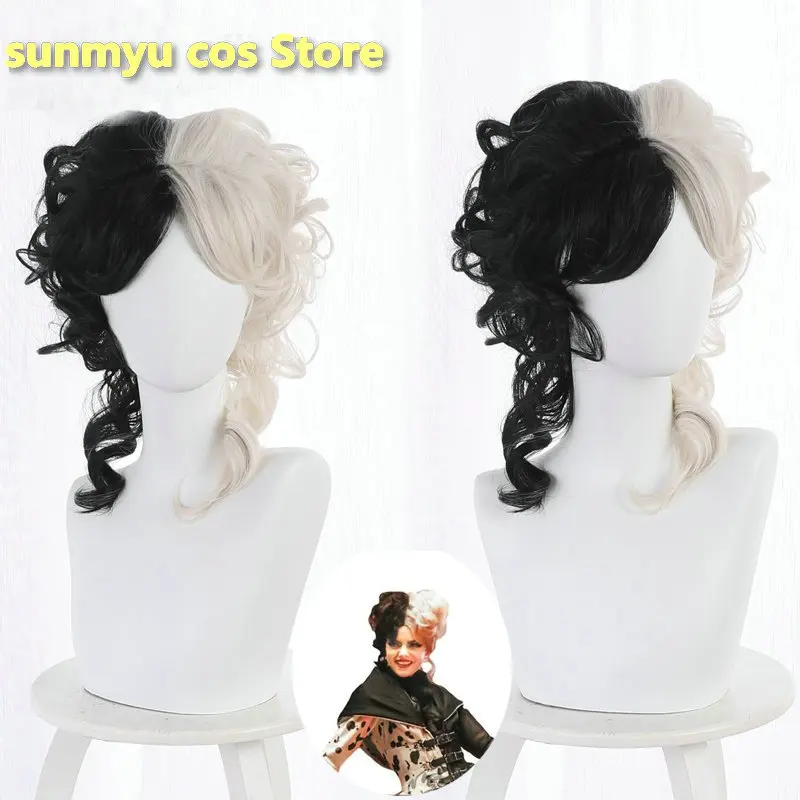 2021 Cruella Costume Cosplay Evil Queen Black White Wig Fashion Emma Magic Performance Hair Halloween
2021 Cruella Costume Cosplay Evil Queen Black White Wig Fashion Emma Magic Performance Hair Halloween