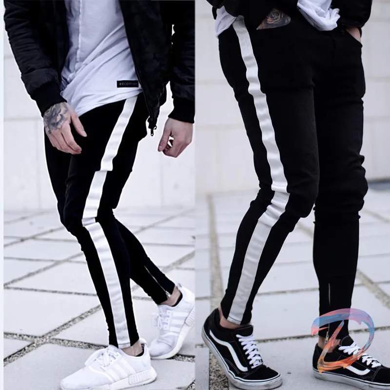 Men's Jeans European American Skinny Jeans Men High Quality Black Casual Slim Zipper Pants Oversized Side Stripes Male Trousers
Men's Jeans European American Skinny Jeans Men High Quality Black Casual Slim Zipper Pants Oversized Side Stripes Male Trousers