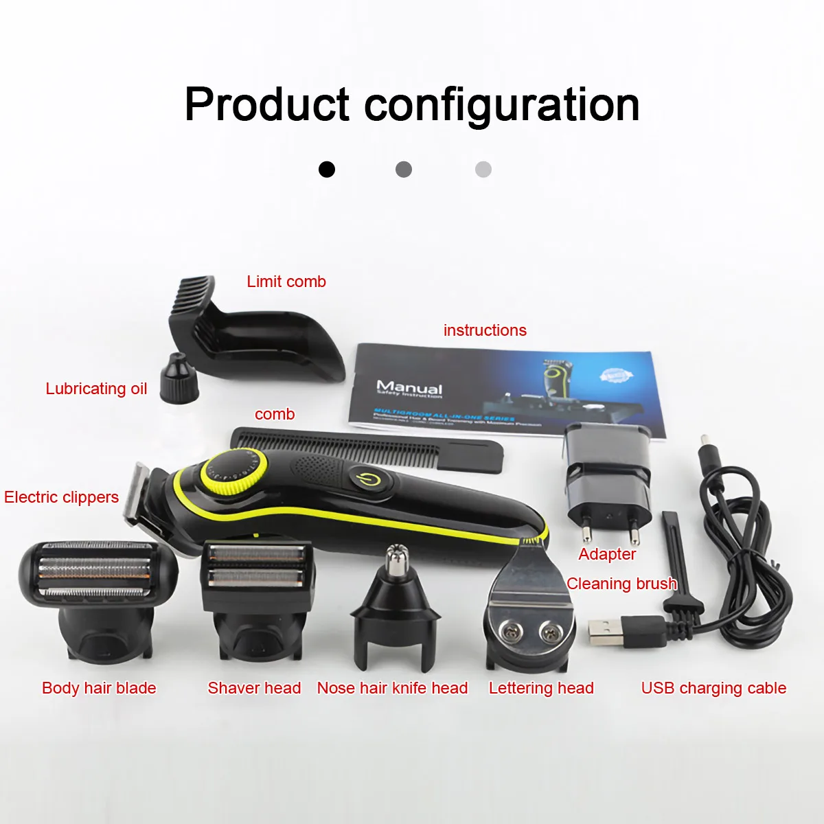5 in 1 Electric Hair Trimmer Multi-Function LCD Razor Nasal Hair Body Hair Beard Clipper Cutting Machine Barber US/EU Plug USB
5 in 1 Electric Hair Trimmer Multi-Function LCD Razor Nasal Hair Body Hair Beard Clipper Cutting Machine Barber US/EU Plug USB