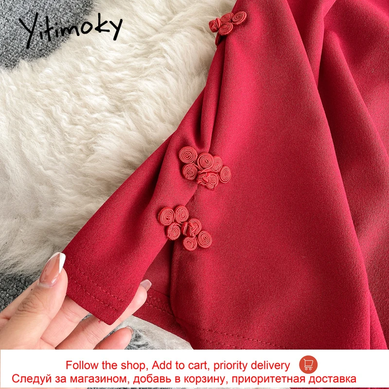 Yitimoky Vintage High Waist Dresses Women Puff Sleeve Embroidered Flares Square Collar Red Clothing A-Line 2021 Summer Fashion
Yitimoky Vintage High Waist Dresses Women Puff Sleeve Embroidered Flares Square Collar Red Clothing A-Line 2021 Summer Fashion