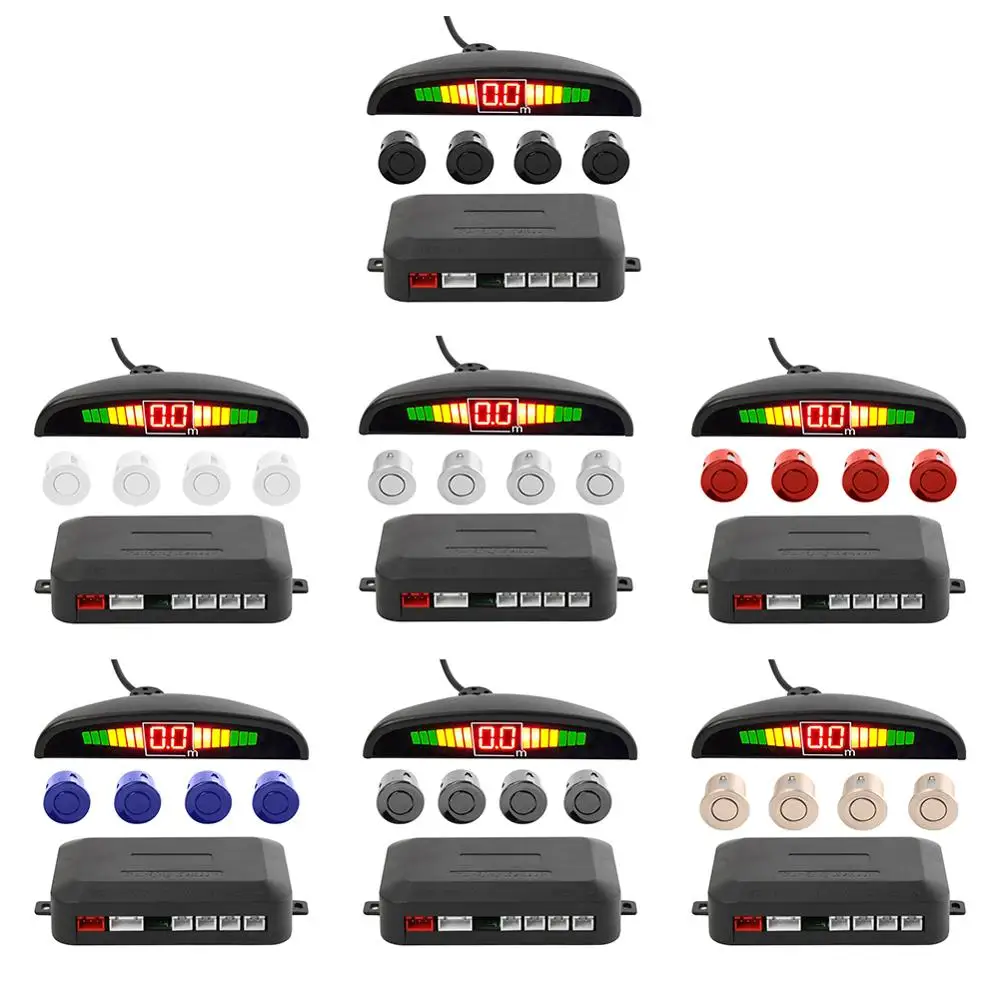 Car Parking Auxiliary Alarm Sensor Kit 4 Sensors Auto Reverse Backup Radiolocator Alarm Monitoring Detector System LED Display 
Car Parking Auxiliary Alarm Sensor Kit 4 Sensors Auto Reverse Backup Radiolocator Alarm Monitoring Detector System LED Display