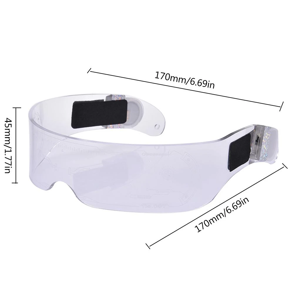 LED Light Up Glasses Futuristic Visor Glasses 7 Colors 5 Modes Battery Operated for Halloween Party Festival Performance
LED Light Up Glasses Futuristic Visor Glasses 7 Colors 5 Modes Battery Operated for Halloween Party Festival Performance