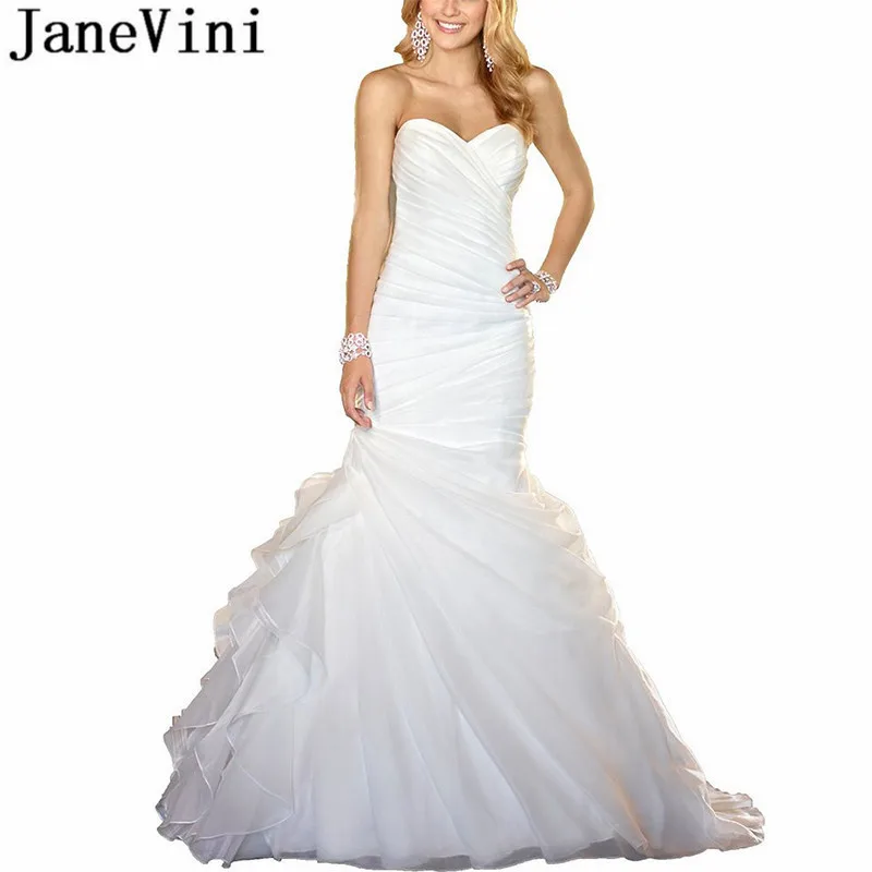 JaneVini African Sexy Mermaid Wedding Dresses for women Pleat Organza Elegant Ruffles Sweetheart Sleeveless Bridal Gowns 2019
JaneVini African Sexy Mermaid Wedding Dresses for women Pleat Organza Elegant Ruffles Sweetheart Sleeveless Bridal Gowns 2019