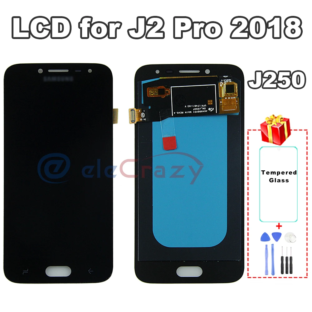 

100% tested Super AMOLED Samsung Galaxy J2 Pro 2018 J250 J250F LCD display with touch screen assembly Replacement No Dead Pixel