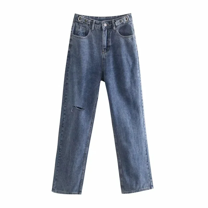 Street Fan Handsome Boyfriend Style Ripped Denim Women's Light Blue High Waist Slimming and Straight Mop Trousers
Street Fan Handsome Boyfriend Style Ripped Denim Women's Light Blue High Waist Slimming and Straight Mop Trousers