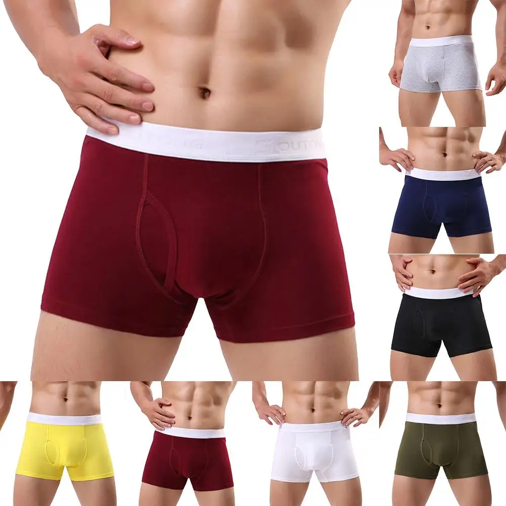 

Male Panties Breathable Cotton Solid Color Panties Bandage U Convex Comfortable Underwear Interior Homewear Shorts