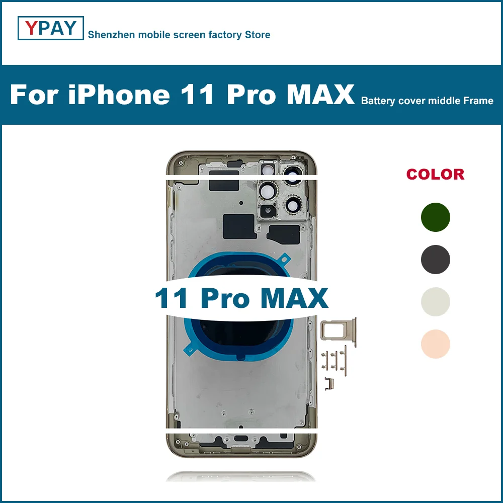 Задняя крышка для iPhone 11 Pro Max + средняя рамка Шасси лоток SIM карты запасные части