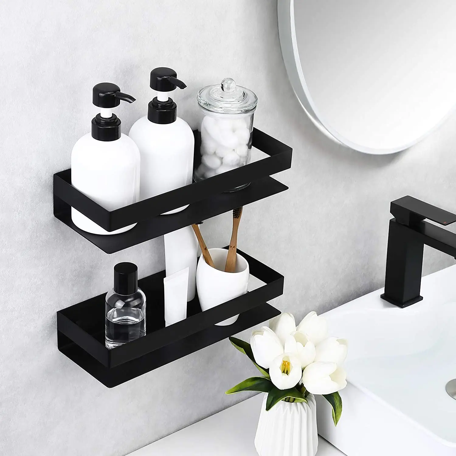 20-30cm Kitchen Wall Shelf Bathroom Hradware Accessories Modern Matte Black Bathroom Corner Shelves Shower Shampoo Storage Rack
20-30cm Kitchen Wall Shelf Bathroom Hradware Accessories Modern Matte Black Bathroom Corner Shelves Shower Shampoo Storage Rack