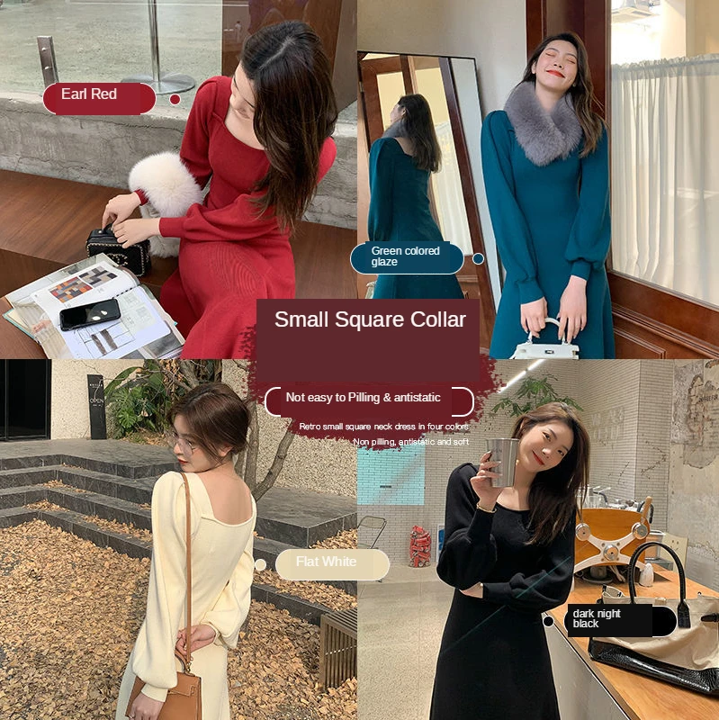 CocoFlower Jersey Dress Square Collar Spring Winter Slimming Slim Fit Sweater Base Skirt over-the-Knee Elegant Long Skirts
CocoFlower Jersey Dress Square Collar Spring Winter Slimming Slim Fit Sweater Base Skirt over-the-Knee Elegant Long Skirts