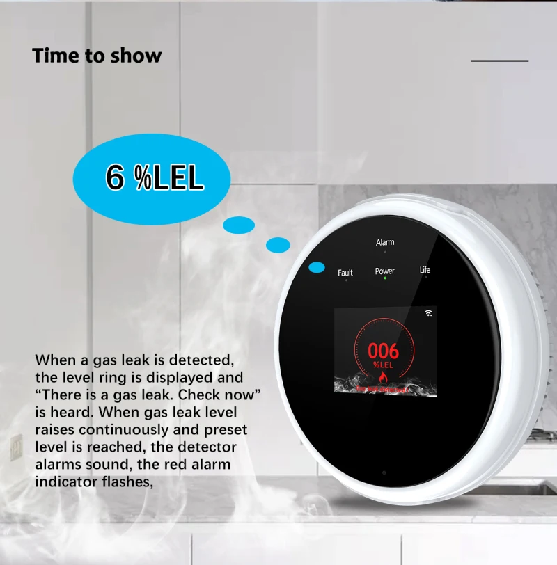 Wifi Natural Gas Sensor Combustible Household Smart LPG Gas Alarm Detector Leakage Sensor Wifi Temperature Detectors
Wifi Natural Gas Sensor Combustible Household Smart LPG Gas Alarm Detector Leakage Sensor Wifi Temperature Detectors