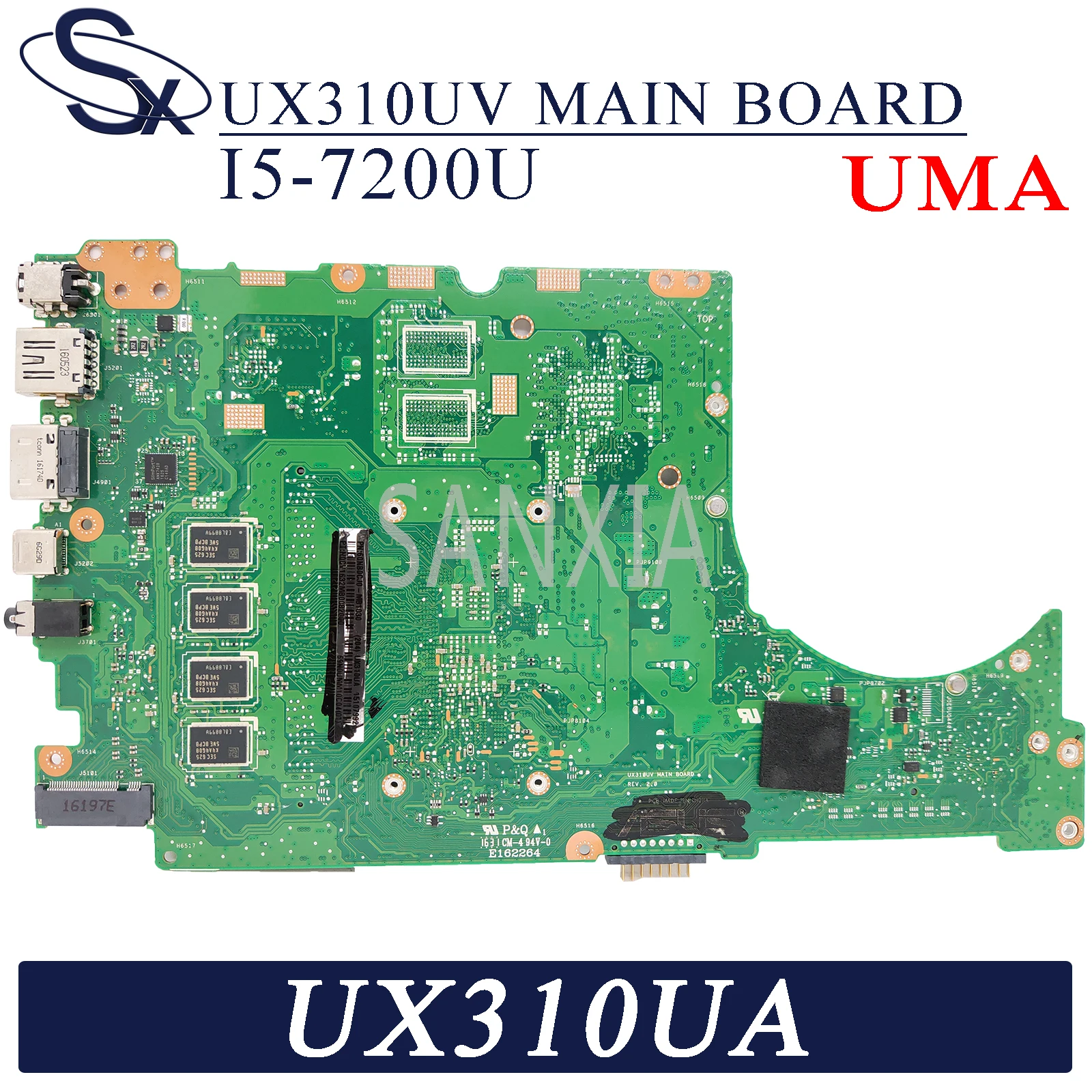 Материнская плата KEFU UX310UV для ноутбука ASUS UX310UA (13 дюймов) UX310UAK UX310U оригинальная материнская плата 4GB-RAM I5-7200U UMA
Материнская плата KEFU UX310UV для ноутбука ASUS UX310UA (13 дюймов) UX310UAK UX310U оригинальная материнская плата 4GB-RAM I5-7200U UMA