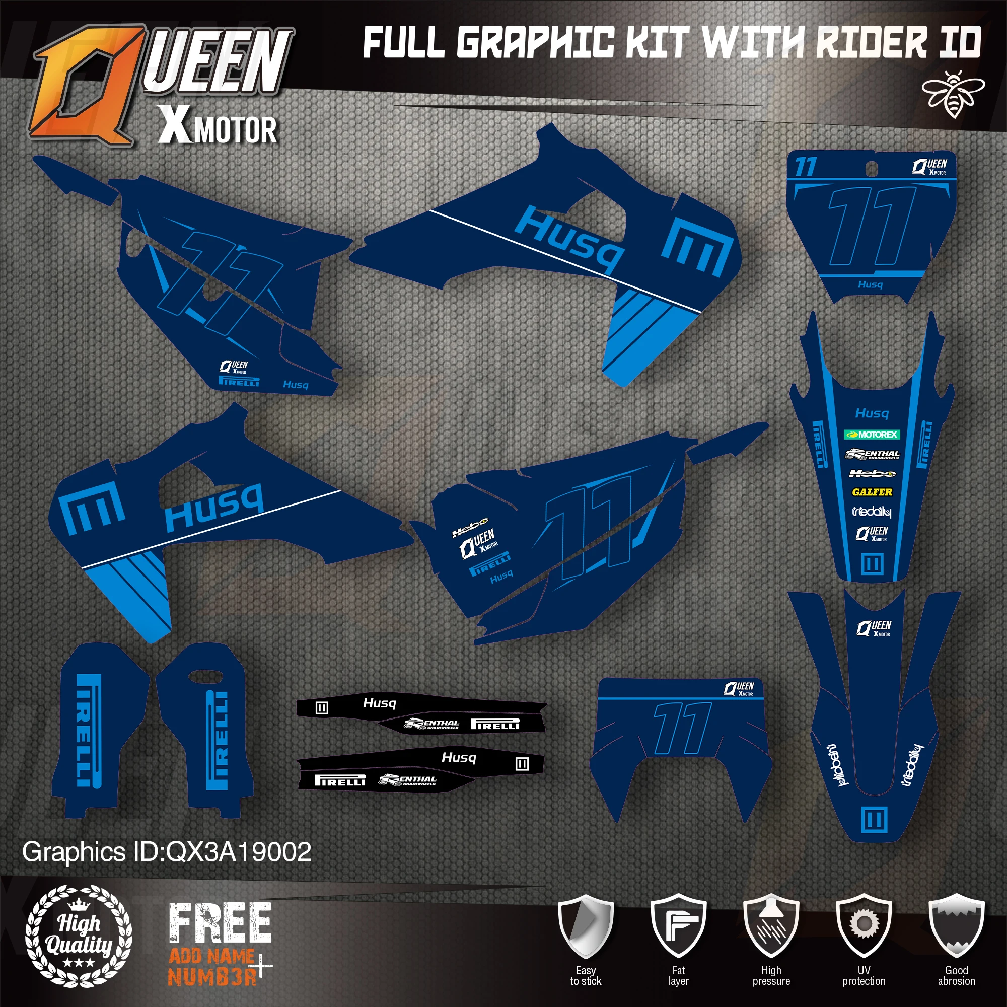 Queen X MOTOR Custom Team графические наклейки, Набор наклеек для Husqvarna Decal 2019-N TC FC TX FX FS 2020-N TE FE 125-450CC 02
Queen X MOTOR Custom Team графические наклейки, Набор наклеек для Husqvarna Decal 2019-N TC FC TX FX FS 2020-N TE FE 125-450CC 02