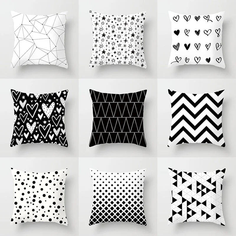 Black And White Geometric Decorative Cushion Cover Polyester Throw Pillow Case Striped Geometric Pillowcase Funda Cojín
Black And White Geometric Decorative Cushion Cover Polyester Throw Pillow Case Striped Geometric Pillowcase Funda Cojín