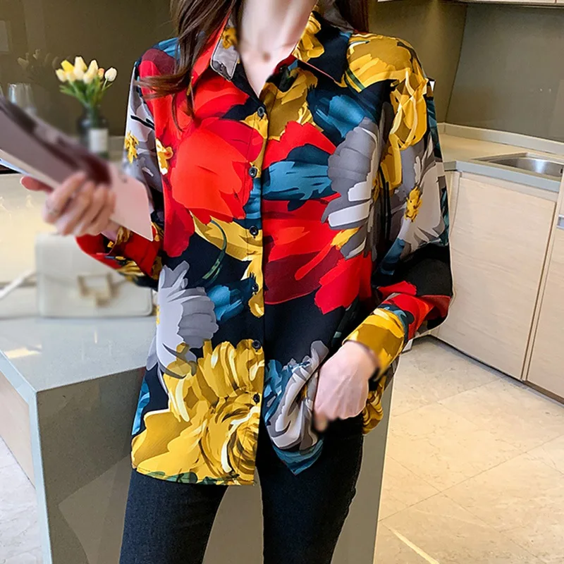 Women Long Sleeves Blouses Spring Summer Floral Shirt Women Retro Chiffon Blouse Fashion Tops
Women Long Sleeves Blouses Spring Summer Floral Shirt Women Retro Chiffon Blouse Fashion Tops